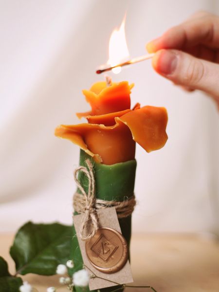 ORANGE FLOWER - beewax candle