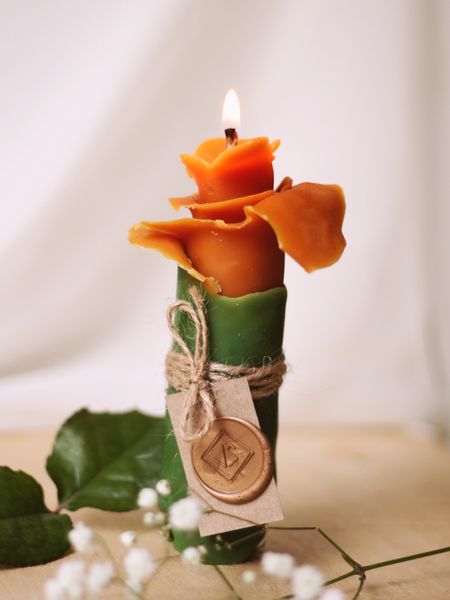 ORANGE FLOWER - beewax candle