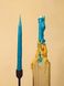 Set of Beeswax Taper Candles blue with sea aroma