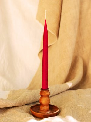 Beeswax Taper Candles red with rose aroma