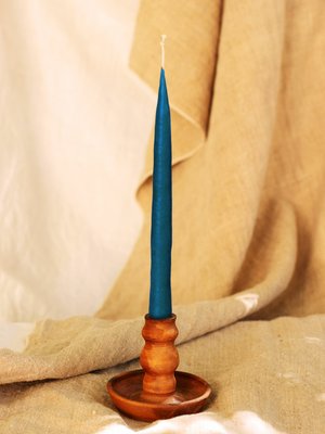 Beeswax Taper Candles blue with sea aroma