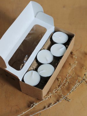 Tea candles (tablets) made of soy wax without aroma, a set of 10 pcs