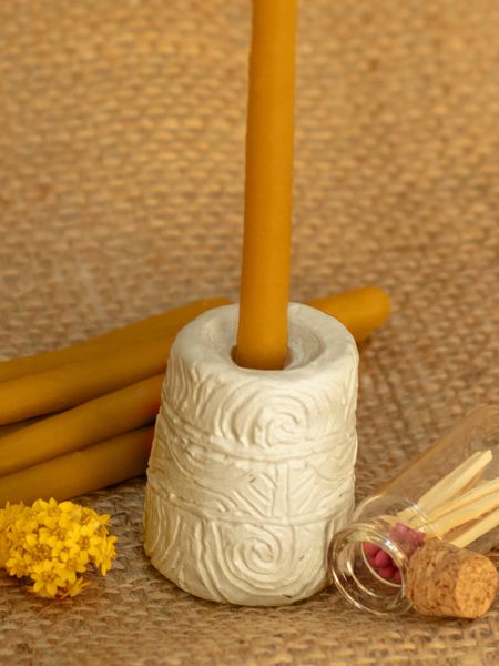 TRYPILIAN SMALL STONE - set of 7 bee wax candles