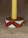 Flat wooden candlestick with painting