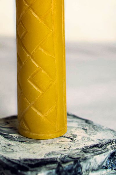 COLLARD - сarved beeswax candle (high)