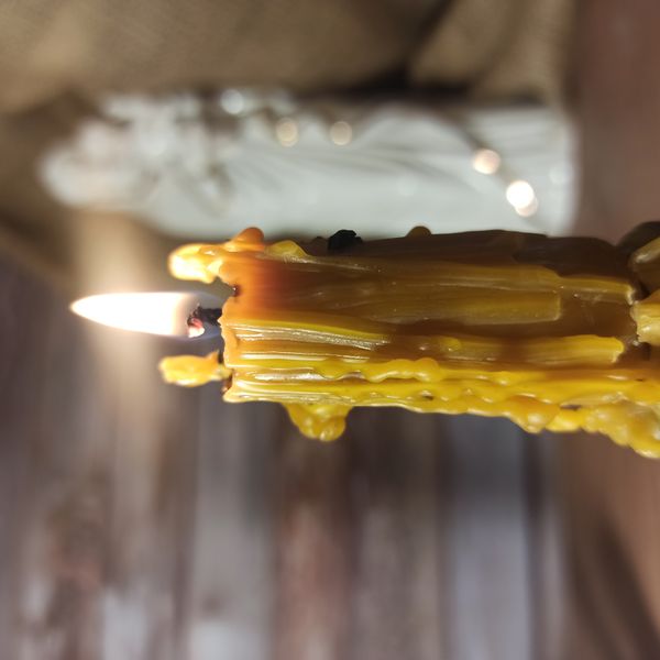 Set of Beeswax Taper Candles coffee with cardamon and cream aroma