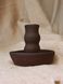 Dark brown ceramic candle holder (HxW: 72x79 mm)