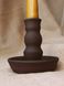 Dark brown ceramic candle holder (HxW: 72x79 mm)