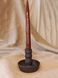 Dark brown ceramic candle holder (HxW: 75x90 mm)