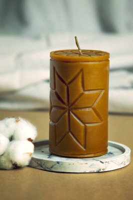 ALATYR - сarved beeswax candle (middle)