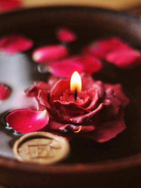 ROSE - floating candle-flower (set with candleholder)