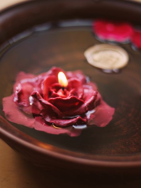 ROSE - floating candle-flower (set with candleholder)