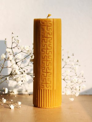 RODOVYK - сarved beeswax candle (high))