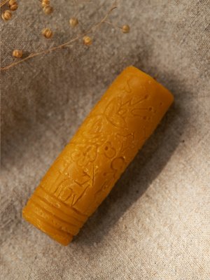 TREE OF LIFE - carved beeswax candle with a pattern based on Poltava embroidery