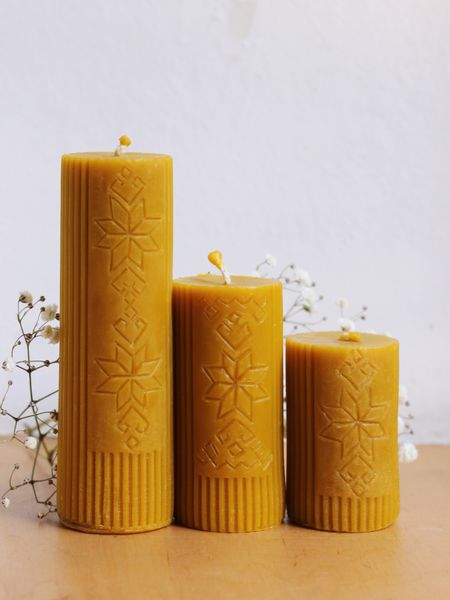 ALATYR - сarved beeswax candle (High)