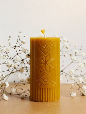 ALATYR - сarved beeswax candle (Middle)