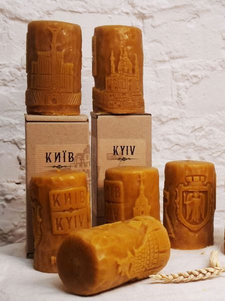 Kyiv: The Founders of Kyiv Monument - carved beeswax figure