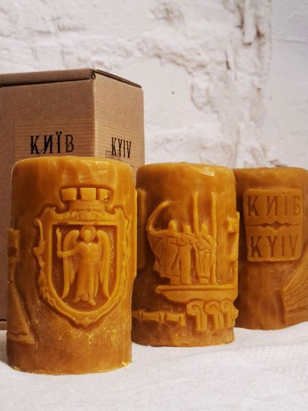 Kyiv: The Founders of Kyiv Monument - carved beeswax figure